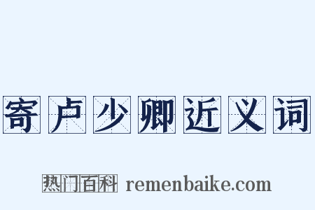 寄卢少卿近义词是什么意思的图片
